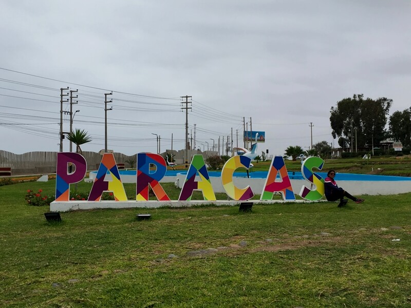 Paracas sign during Lima to Cusco 13 Days Overland Tour