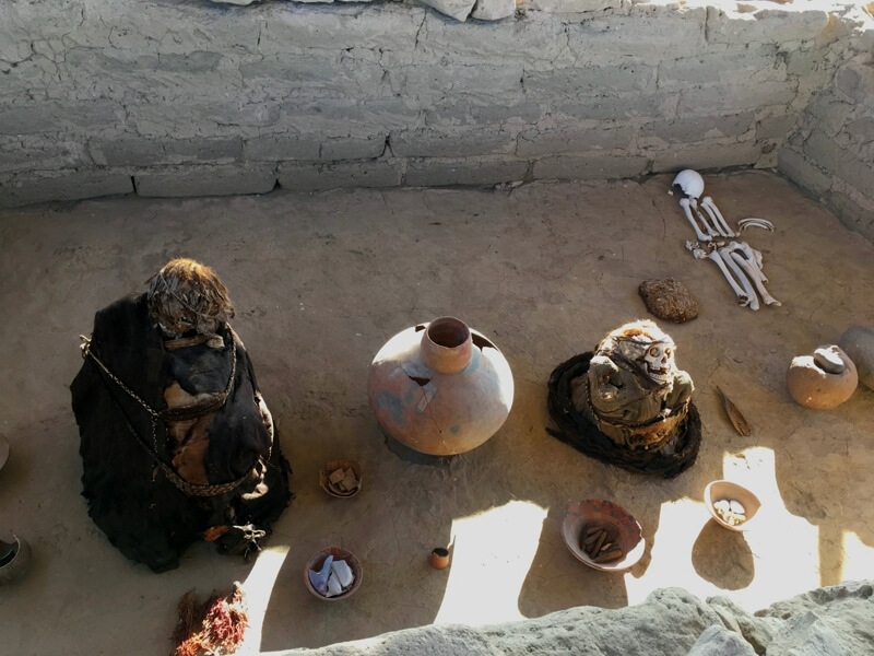 Mummies in Nazca during Lima to Cusco 13 Days Overland Tour