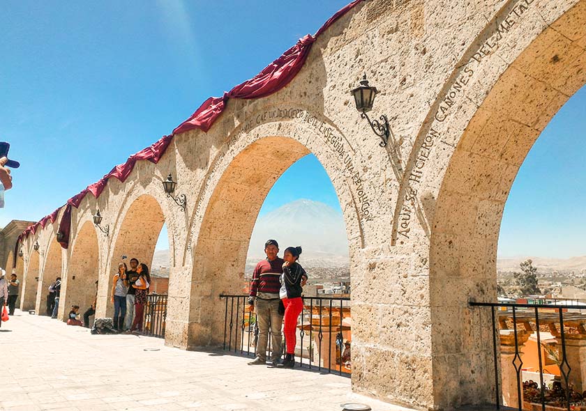 View of Yanahuara Viewpoint during an off the beaten path Arequipa full day city tour