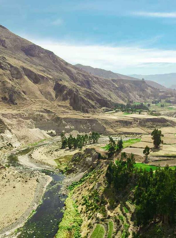 Colca river crossing the Colca Canyon
