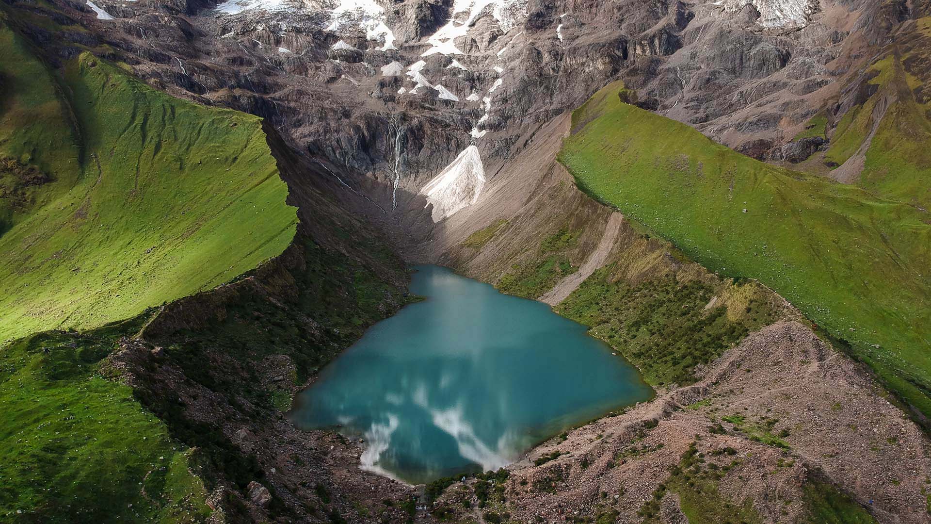 View of a beautiful lagoon on a tour from Cuzco, Peru